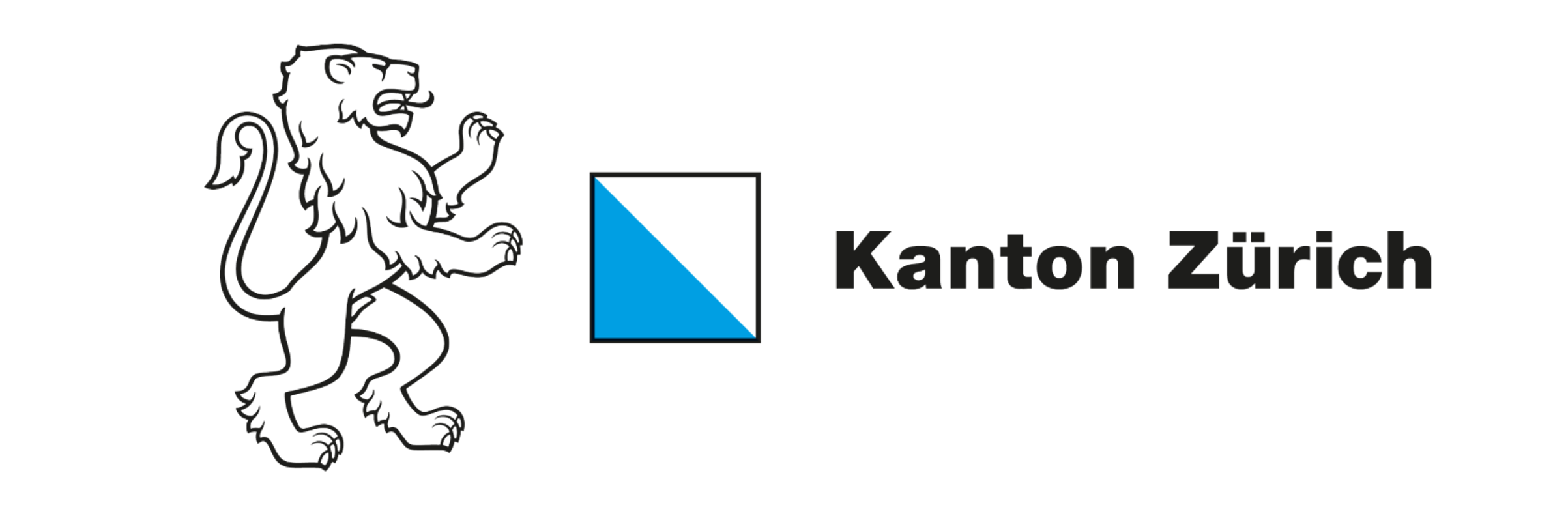 Logo of the Canton of Zurich with lion, coat of arms and wordmark