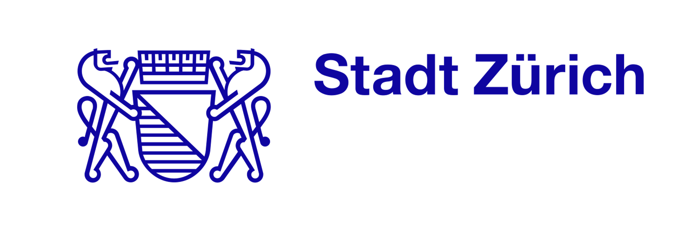 Logo of the City of Zurich with blue coat of arms and wordmark
